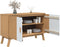 vidaXL - Dressoir - OLDEN - 114x43x73,5 - cm - massief - grenenhout - wit - en - bruin