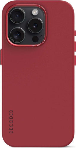DECODED iPhone 15 Pro - Silicone Back Cover - Anti-Bacterieel - MagSafe - Astro Dust Rood