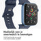 imoshion Siliconen⁺ bandje - Geschikt voor Apple Watch 1, 2, 3, 4, 5, 6, 7, 8, 9, 10 (42 mm), SE - 38/40/41 mm - Donkerblauw - S/M