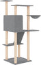 vidaXL - Kattenmeubel - met - sisal - krabpalen - 143 - cm - lichtgrijs