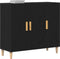 vidaXL - Sideboard - Zwart - Eiken - 90x34x80 - cm - Houtbewerkt