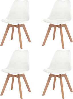 vidaXL - Eetkamerstoelen - 4 - st - kunststof - wit