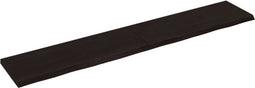 vidaXL - Tafelblad - 220x40x(2-4)cm - behandeld - eikenhout - donkerbruin