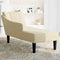 vidaXL - Chaise - longue - met - rechterarmleuning - stof - crèmekleurig