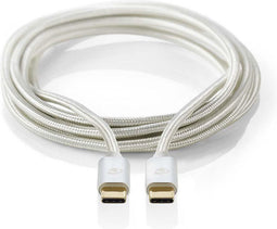 Nedis USB-Kabel - USB 2.0 - USB-C Male naar USB-C Male - 10 W - 480 Mbps - Verguld - 2.00 m - Aluminium