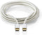Nedis USB-Kabel - USB 2.0 - USB-C Male naar USB-C Male - 10 W - 480 Mbps - Verguld - 2.00 m - Aluminium