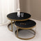 Stalux Salontafelset - Set Saar - Duurzaam ontwerp - Eenvoudige montage - Modern design - Zwart Eikenhout - 80 cm