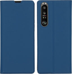iMoshion Hoesje Geschikt voor Sony Xperia 1 III Hoesje Met Pasjeshouder - iMoshion Slim Folio Bookcase - Donkerblauw
