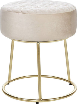 DELCO - Hocker - Beige - Fluweel