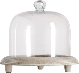 Taartplateau 23 x 23 x 21 cm Kristal Natuurlijk Hout