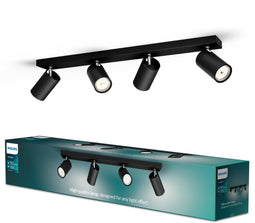 Philips Kosipo - opbouwspot - 4-lichts - zwart