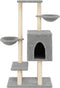 vidaXL - Kattenmeubel - met - sisal - krabpalen - 117 - cm - lichtgrijs