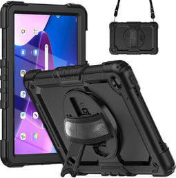 imoshion Tablet Hoes - Geschikt voor Lenovo Tab M10 Plus (3rd gen) - Tablet Cover met schouderstrap - Zwart