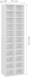vidaXL - Schoenenkast - 22 vakken - 54x34x183 cm - hoogglans wit