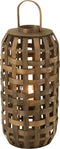 J-Line lantaarn Cylinder - hout - donkerbruin - small