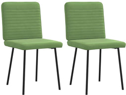 vidaXL - Eetkamerstoelen - 2 - st - fluweel - lichtgroen