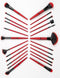 Professional Cosmetic Brush collection 24 st - sensual red