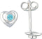Lilly - Kinderoorknopjes - Hart met blauw zirkonia - 5.5mm x 5.8mm