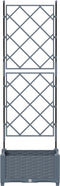 vidaXL - Tuinplanter - met - Trellis - Lichtgrijs - 40x40x125,5 - cm