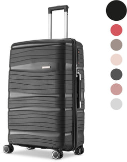 SKYCASES Travelin' Charm - 24-inch Medium Reiskoffer - Lichtgewicht 68L Waterdicht Cijferslot Zwart