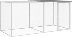 vidaXL - Kippenhok - met - dak - 203x98x90 - cm - gegalvaniseerd - staal - lichtgrijs