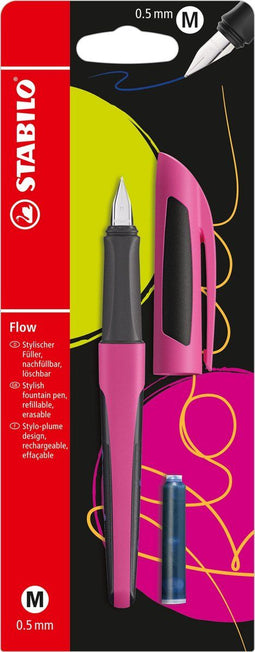 STABILO Flow - Vulpen - SPORTY Edition - Berry + 1 Inkt Cartridge