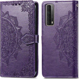 iMoshion Hoesje Geschikt voor Huawei P Smart (2021) Hoesje Met Pasjeshouder - iMoshion Mandala Bookcase - Paars