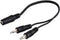 2x 3,5mm Jack (m) mono - 3,5mm Jack (v) stereo audio splitter adapter - 0,20 meter