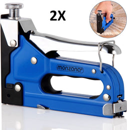 2x 3 in 1 handtacker met 2000 nietjes (8/12mm) en 1000 nagels (10mm)