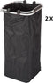 2x Casibel – Wasmanden – Slim – 70 liter – Linnenmand - Zwart