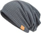 2x Gebreide katoenen slouch beanie herenmuts met doodshoofdmuts voor de winter en de zomer