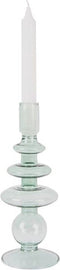 2x Present Time Candle Holder Glass Art Rings Large Green