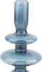 2x Present Time Candle Holder Glass Art Rings Medium Donker Blauw