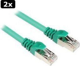2x Sharkoon 0.25m Cat.6 S/FTP netwerkkabel 0,25 m Cat6 S/FTP (S-STP) Groen