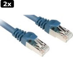 2x Sharkoon 1.5m Cat.6 S/FTP netwerkkabel 1,5 m Cat6 S/FTP (S-STP) Blauw