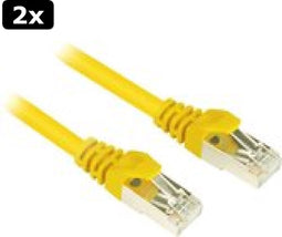 2x Sharkoon 4044951014750 - Netwerkkabel - RJ45 - 25 cm - Geel