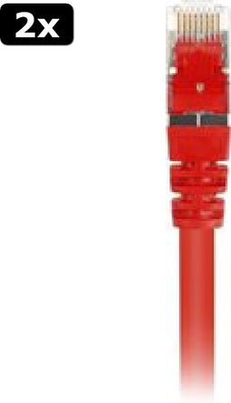 2x Sharkoon 4044951014897 - Netwerkkabel - RJ45 - 25 cm - Rood