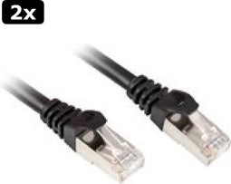 2x Sharkoon 4044951014996 - Cat 6 STP-kabel - RJ45 - 2 m - Grijs