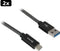 2x Sharkoon USB kabel - USB type A naar USB type C 1,0 meter - USB 3.1 - Zwart/grijs