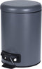 2x stuks donker grijze vuilnisbakken/pedaalemmers 3 liter - Vuilnisemmers/vuilnisbakken/pedaalemmers/prullenbakken voor toilet
