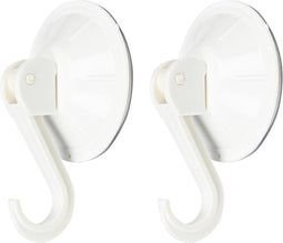 2x stuks Witte zuignap badkamer/keuken ophang haken van kunststof - Draagkracht 2 KG