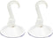 2x stuks Witte zuignap badkamer/keuken ophang haken van kunststof - Draagkracht 2 KG