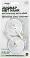 2x stuks Witte zuignap badkamer/keuken ophang haken van kunststof - Draagkracht 2 KG