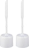 2x Toiletborstel - Wcborstel kunststof -Toiletborstel in houder - Toiletborstelhouder - Wc borstel - borstel - Roestvrij - Wit 10.5x 33x 6 cm