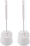2x Toiletborstel - Wcborstel kunststof -Toiletborstel in houder - Toiletborstelhouder - Wc borstel - borstel - Roestvrij - Wit 10.5x 33x 6 cm