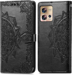 iMoshion Hoesje Geschikt voor Motorola Edge 30 Fusion Hoesje Met Pasjeshouder - iMoshion Mandala Bookcase - Zwart