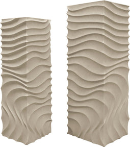 PTMD Isaiah Cream Mdf Pedestal Wavy Design SV2