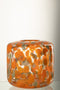 J-Line Vaas Rond Stippen Glas Oranje/Groen - Bloemenvaas 20.00 cm hoog