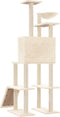vidaXL - Kattenmeubel - met - sisal - krabpalen - 166 - cm - crèmekleurig