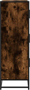 vidaXL - Hoge - kast - 68x35x106,5 - cm - bewerkt - hout - en - metaal - gerookt - eiken